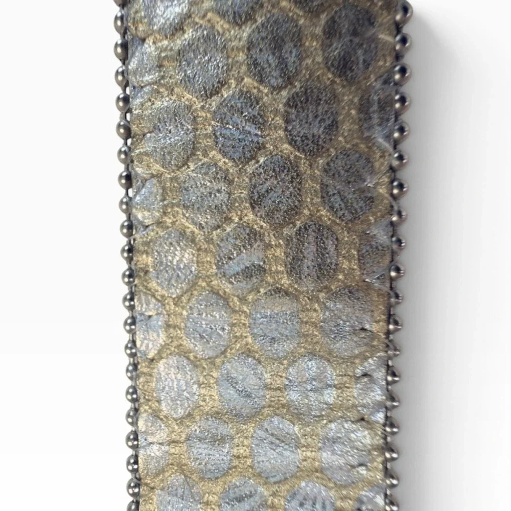 Elite Belt Womens S Gold Silver Snakeskin Crystal Concho Western Cowgirl USA